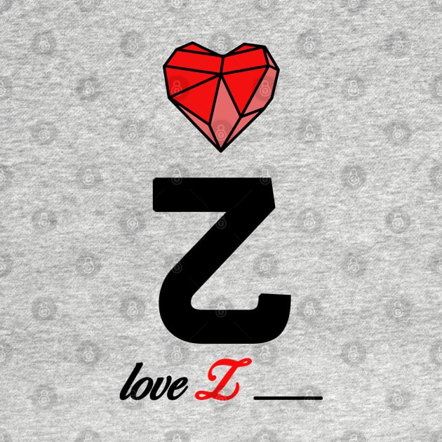 Initial love letter Z for valentine by Swiiing